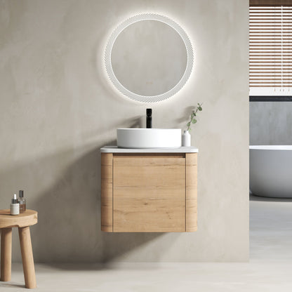 Wall Mounted Bathroom Vanity &amp; Art Sink &amp; 1 Soft Close Door