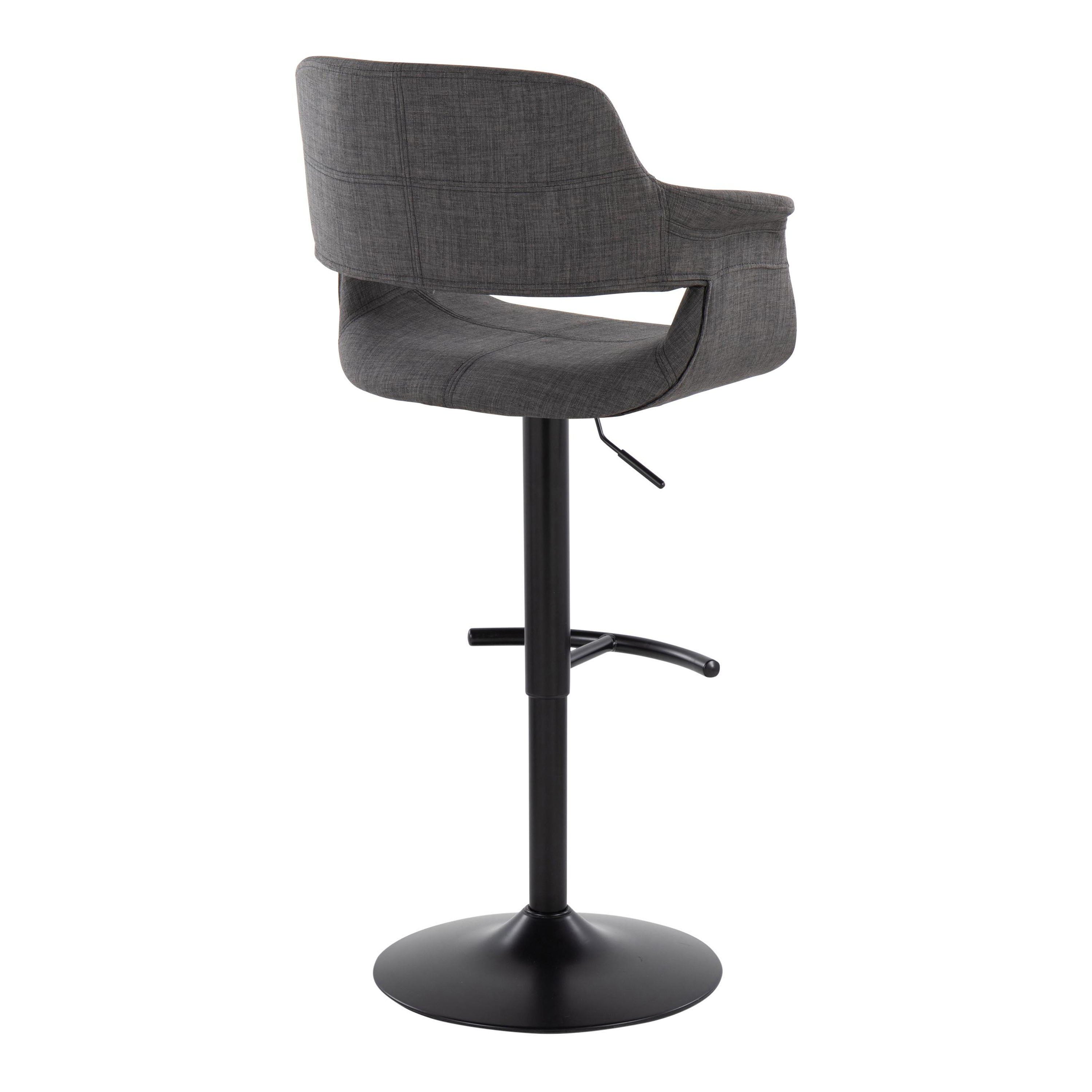 Vintage Flair - Mid Century Modern Adjustable Barstool With Swivel &amp; Rounded T Footrest (Set of 2)
