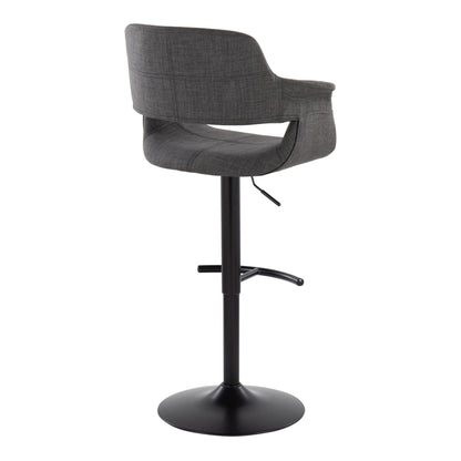 Vintage Flair - Mid Century Modern Adjustable Barstool With Swivel &amp; Rounded T Footrest (Set of 2)