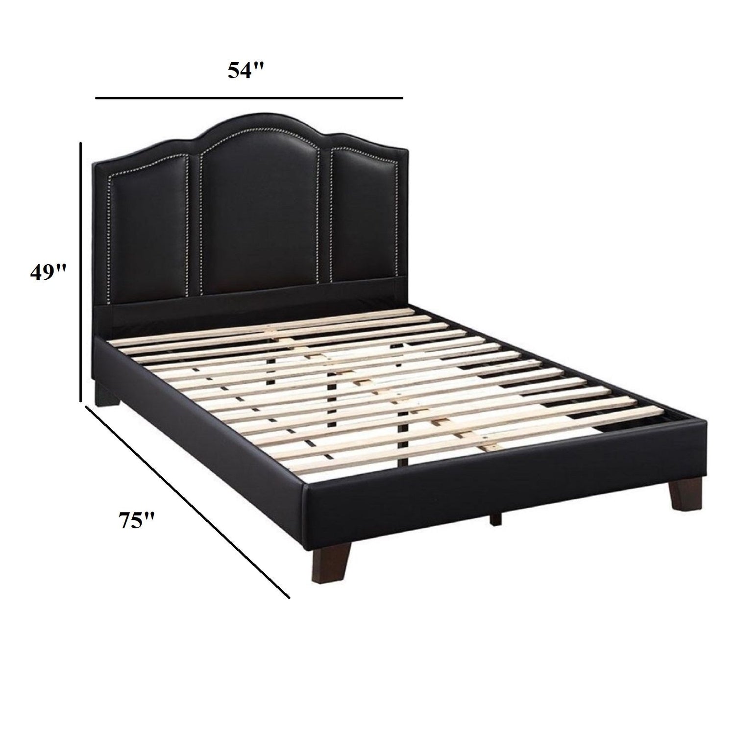 Full Size Bed With Unique Headboard - Black