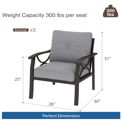 Patio Furniture Set With Coffee Table And Cushions For Backyard