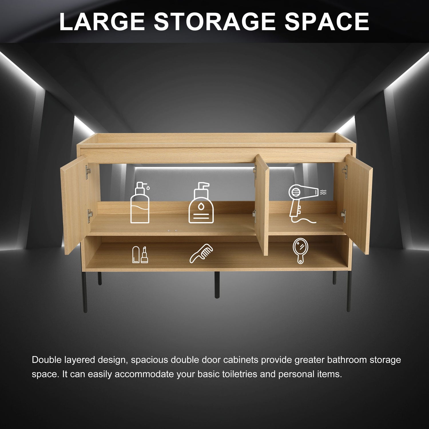 Freestanding Bathroom Vanity &amp; Soft Close Cabinet Doors
