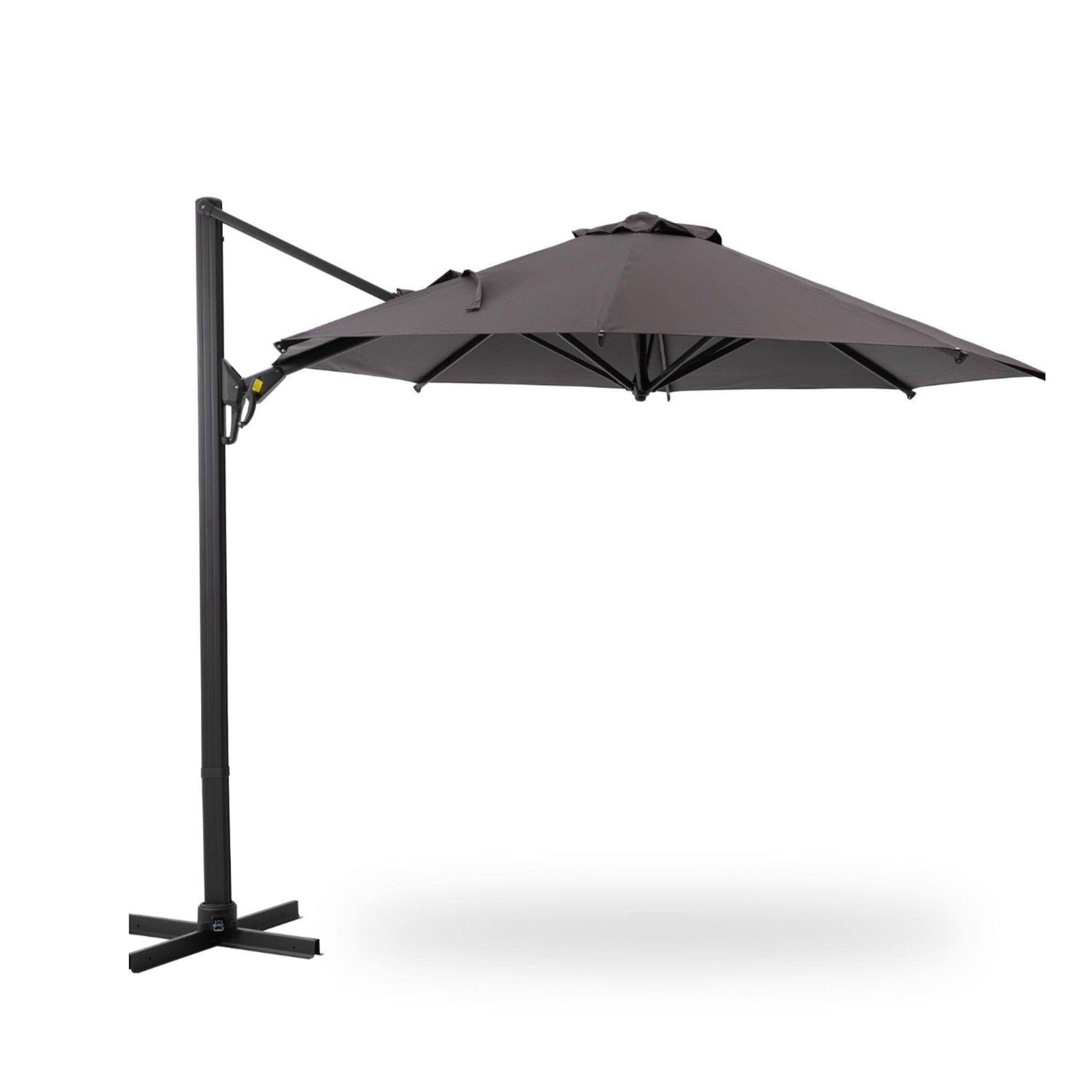 Round Cantilever Patio Umbrella With 360 Rotation &amp; Infinite Tilt Adjustment