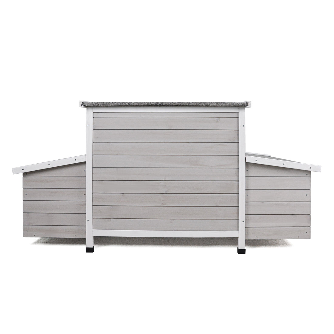 Large Chicken Coop Outdoor Hen House With 2 Sides Nesting Boxes - Gray / White Matte