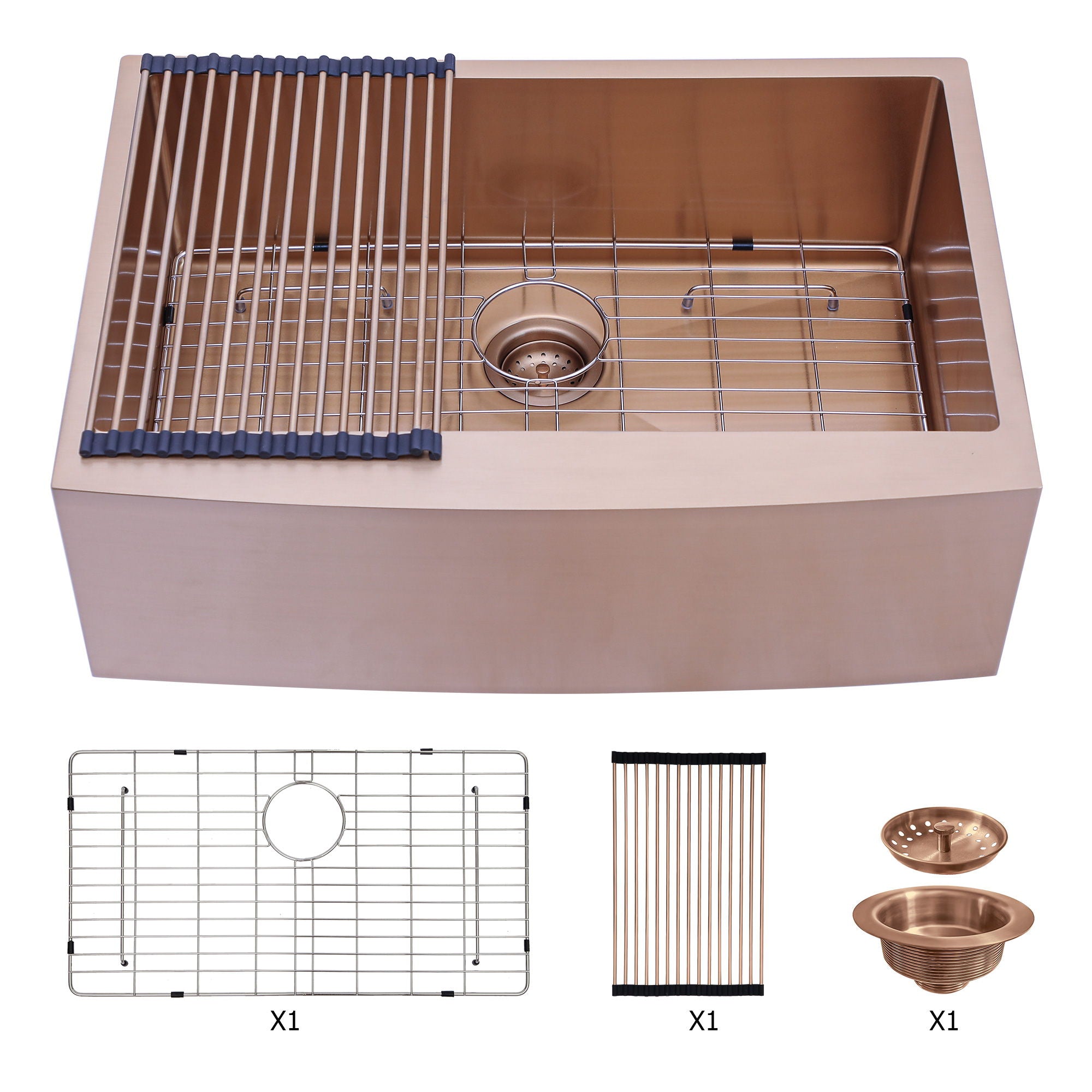 Farmhouse Kitchen Sink, Stainless Steel, Apron Front