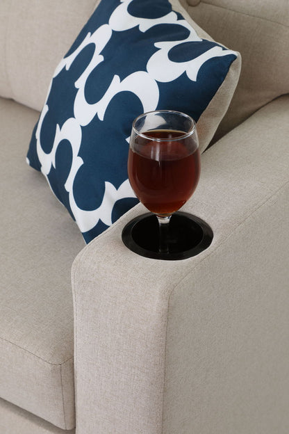 82&quot; Width Sectional With Storage Chaise And Cupholder Armrest