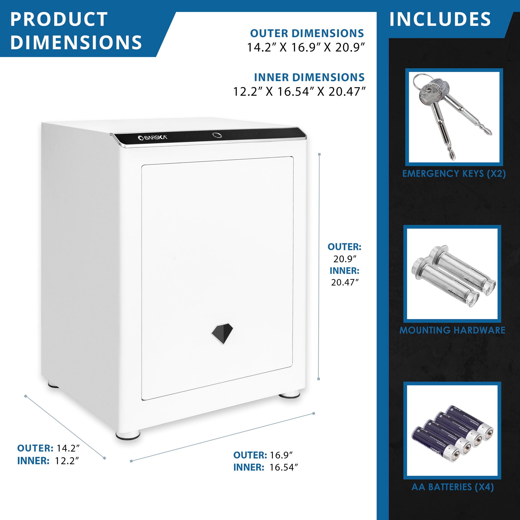 Diamond Touchscreen Biometric Keypad Security Safe