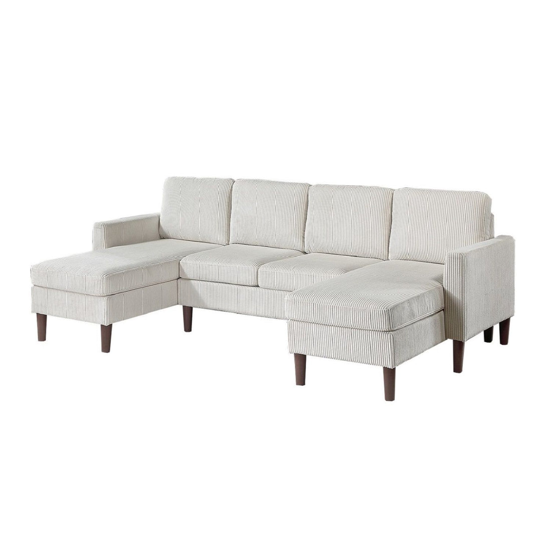 Sectional Set With Dual Chaises And Square Arms