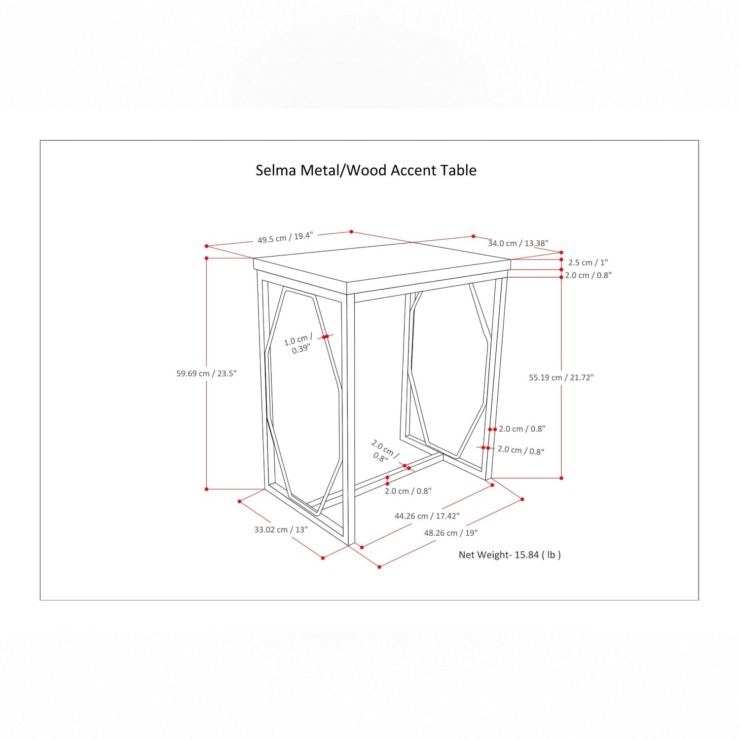 Selma - Handcrafted Metal And Wood Accent Table