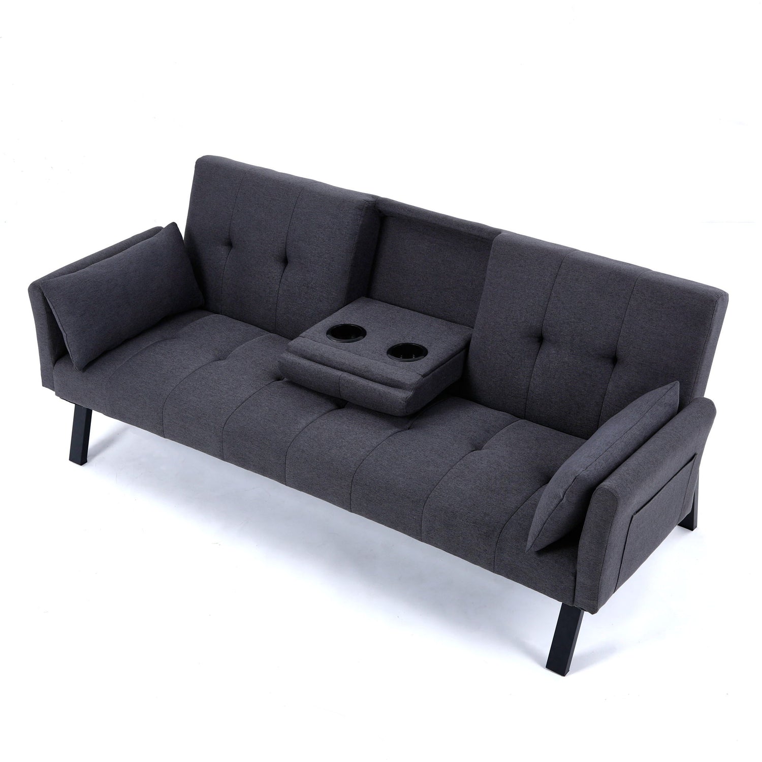 Sofa Bed With Foldable Design And Cup Holder