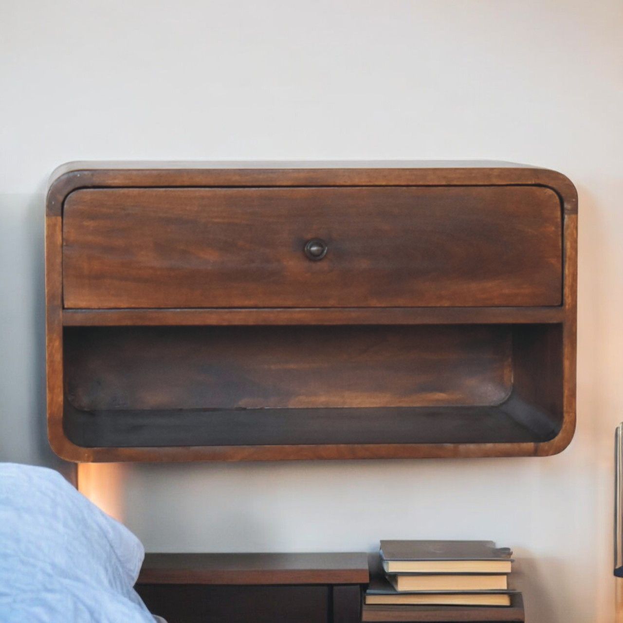 Curve Upper Slot Floating Nightstand