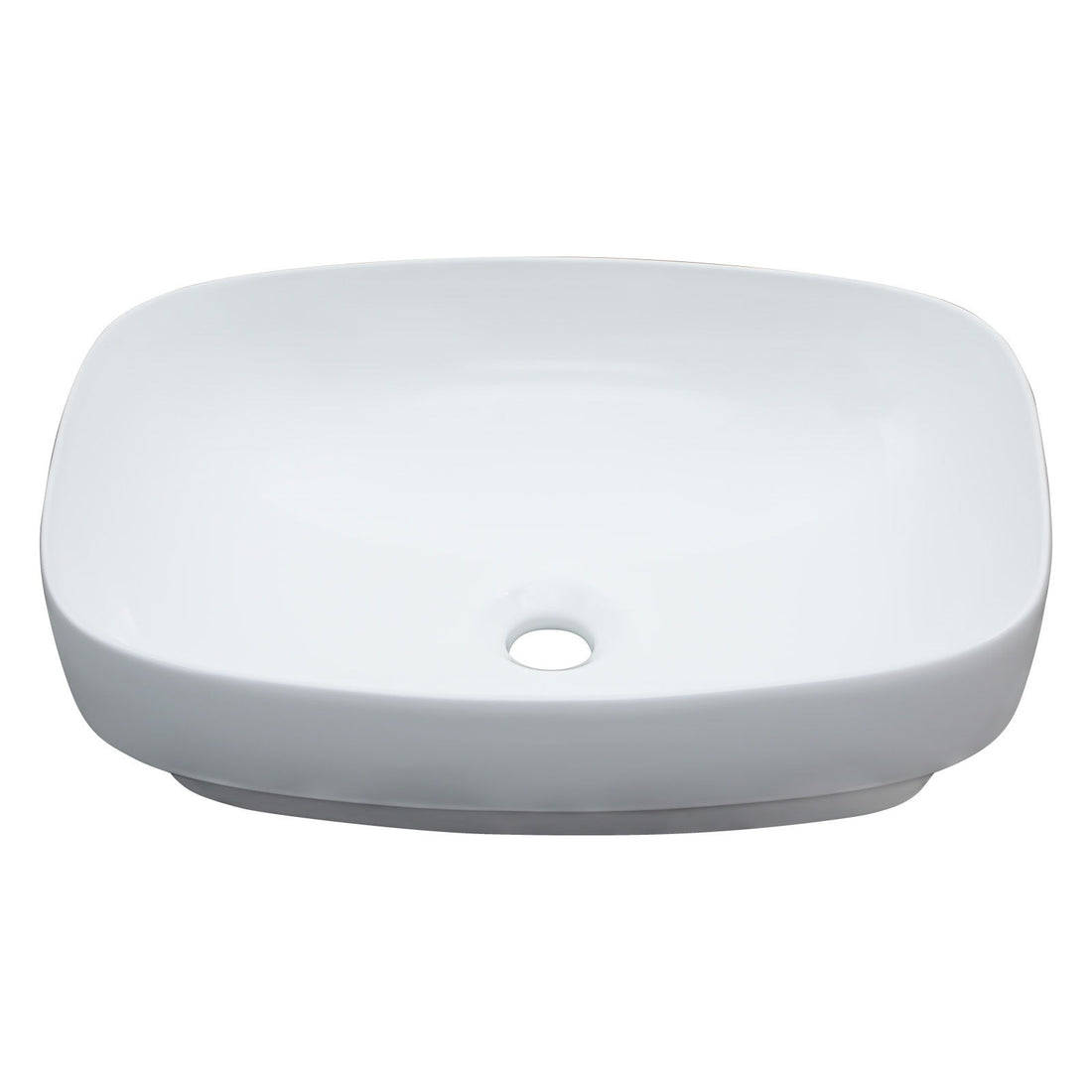 Modern Semi Recessed Ceramic Bathroom Sink With Vessel Design - White