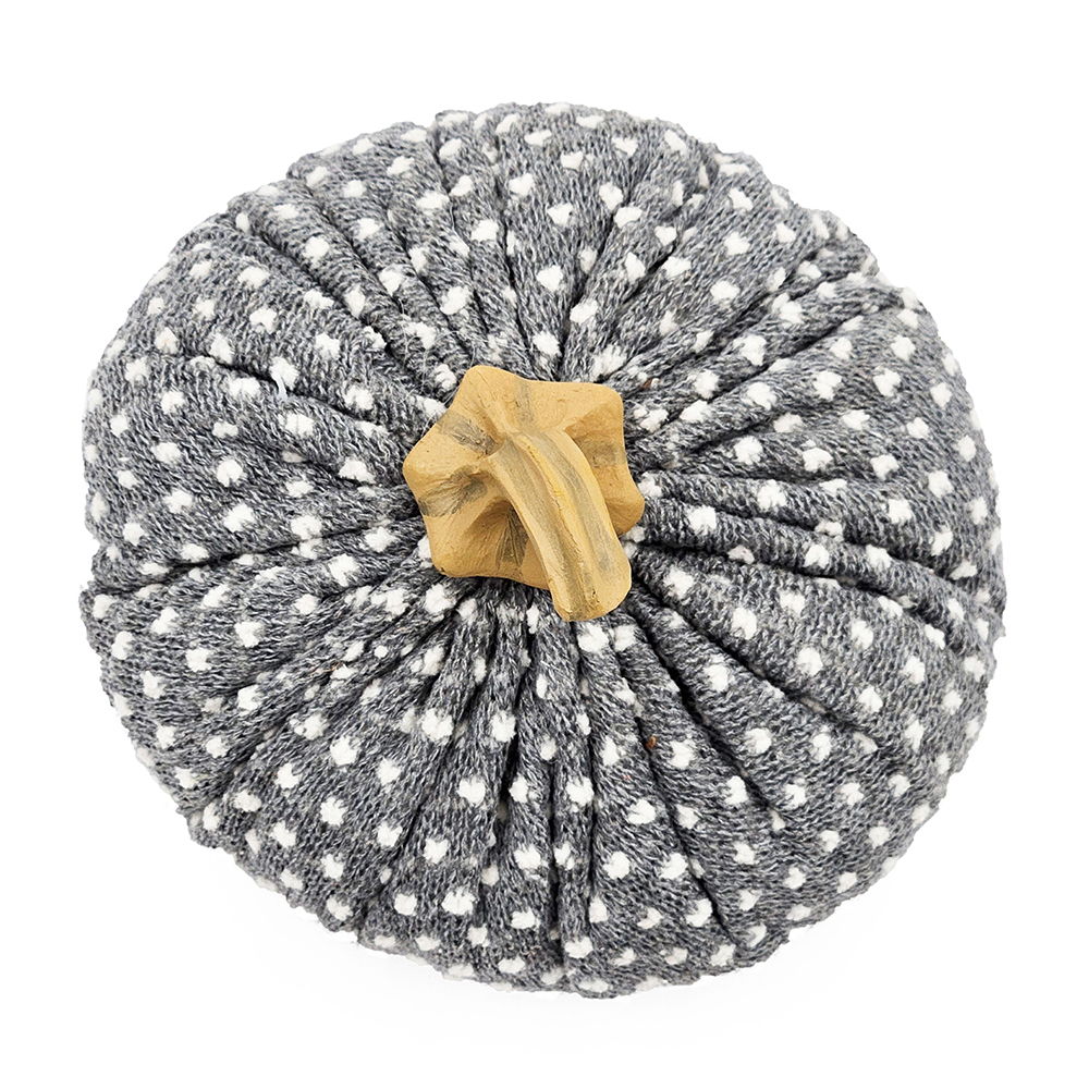 Pumpkin Ornament Decor For Holiday Harvest Festival Fall Festival &amp; Thanksgiving (Set of 3) - White / Gray