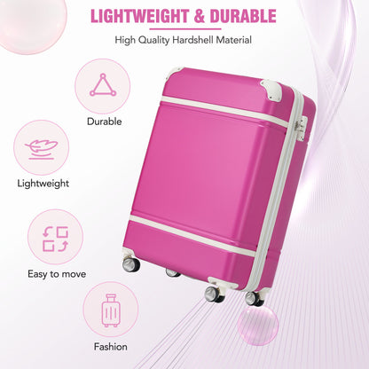 20&quot; Luggage 1 Piece With Tsa Lock, Lightweight Suitcase Spinner Wheels, Carry On Vintage Luggage