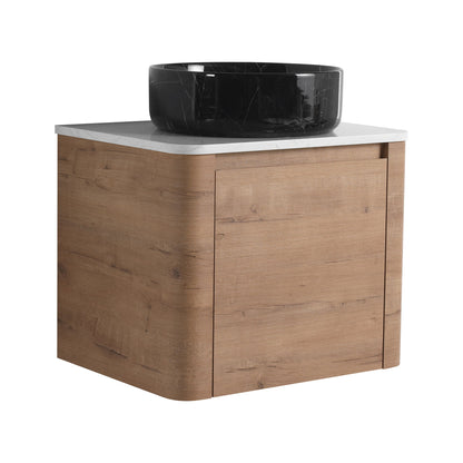 Wall Mounted Bathroom Vanity With Art Sink &amp; 1 Soft Close Door