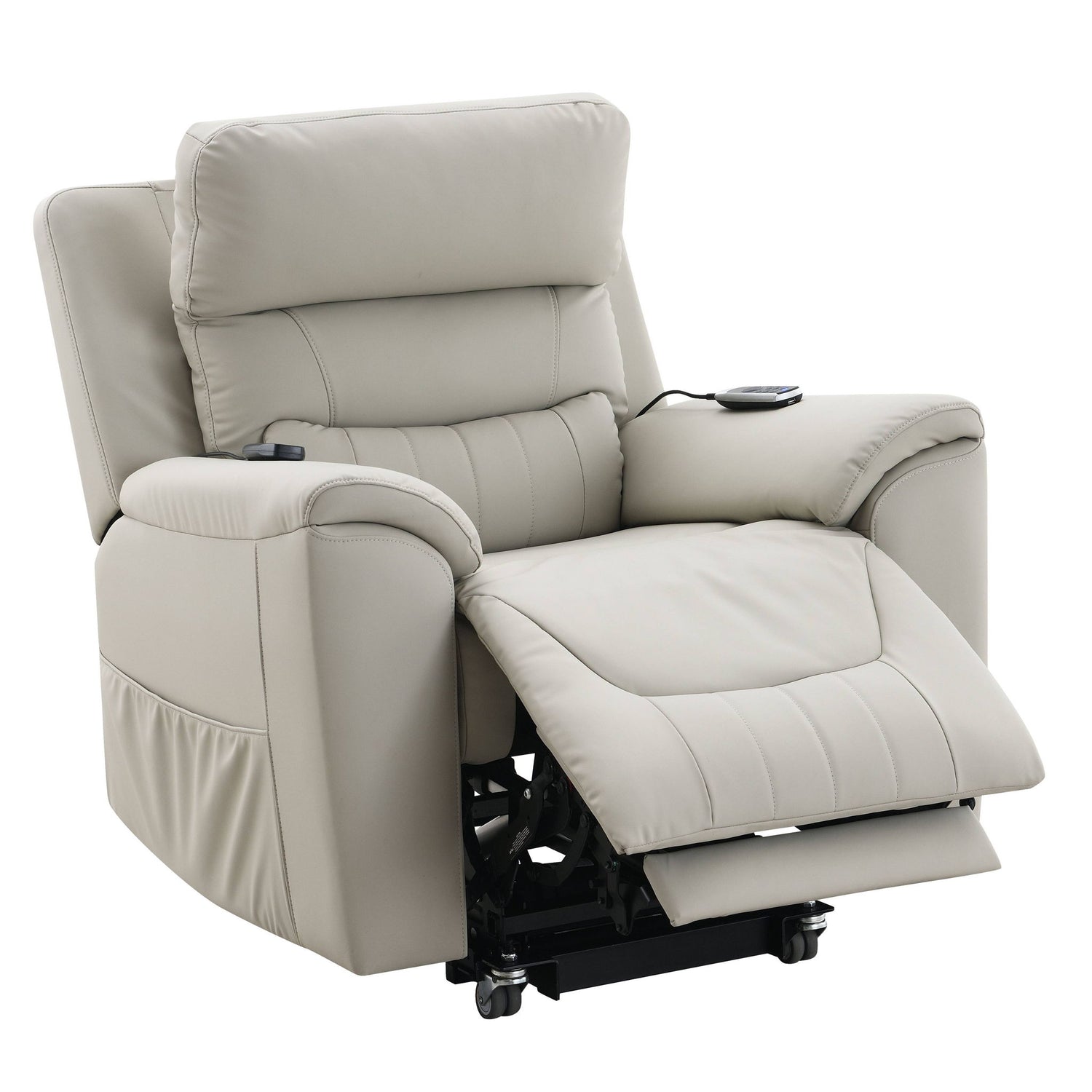 Marsha - Power Recliner With Lift &amp; Massage - Light Gray