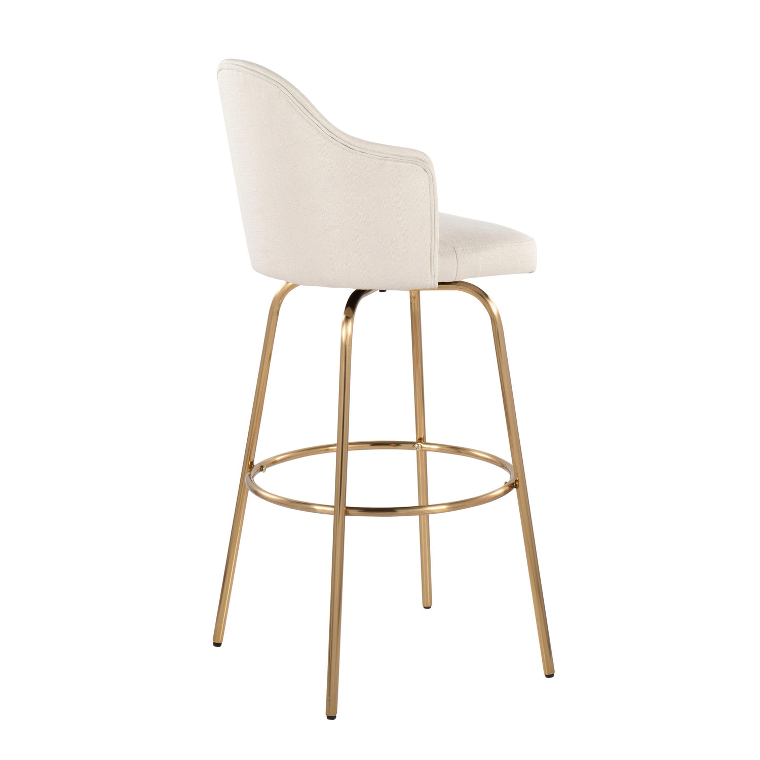 Ahoy - Contemporary Fixed Height Bar Stool &amp; Round Footrest (Set of 2)