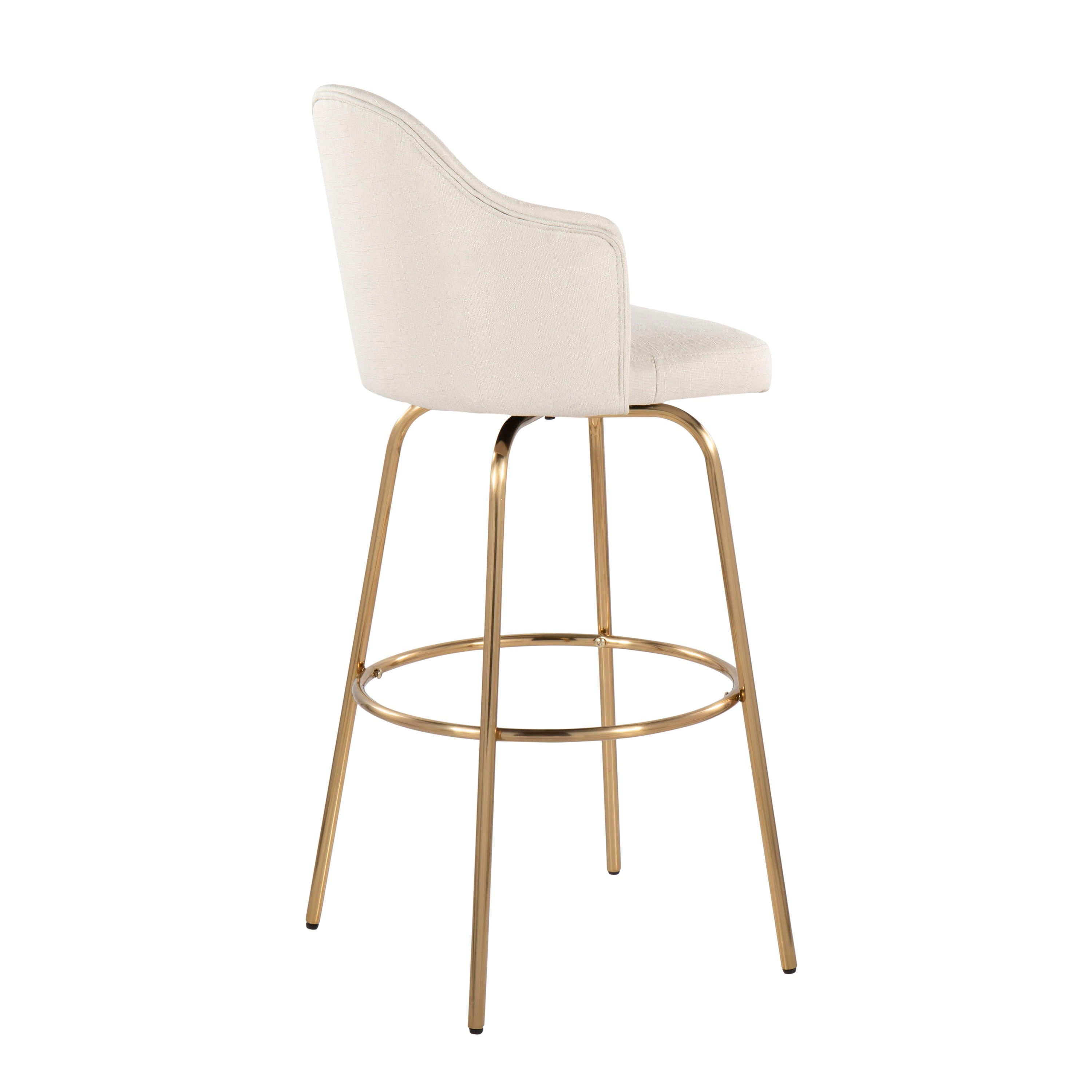 Ahoy - Contemporary Fixed Height Bar Stool &amp; Round Footrest (Set of 2)