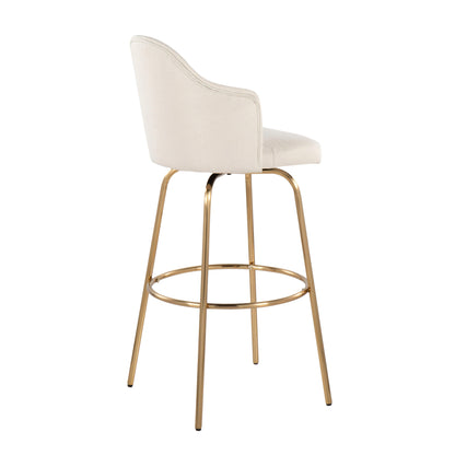 Ahoy - Contemporary Fixed Height Bar Stool &amp; Round Footrest (Set of 2)