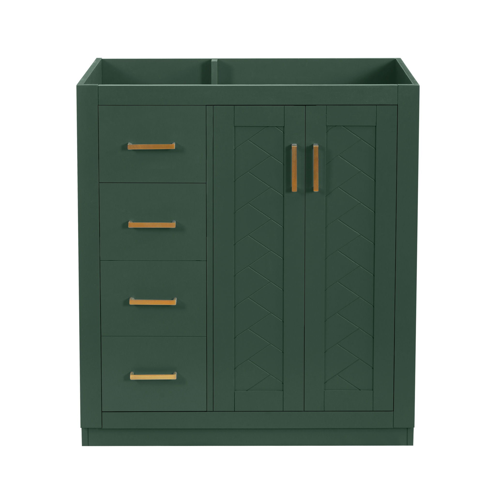Retro Style Bathroom Vanity With 3 Drawers &amp; Soft-Closing Doors