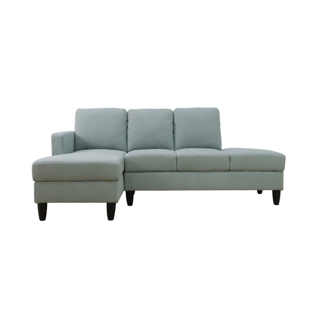 L - Shaped Sectional Sofa With Left Chaise &amp; Ottoman - Pale Green