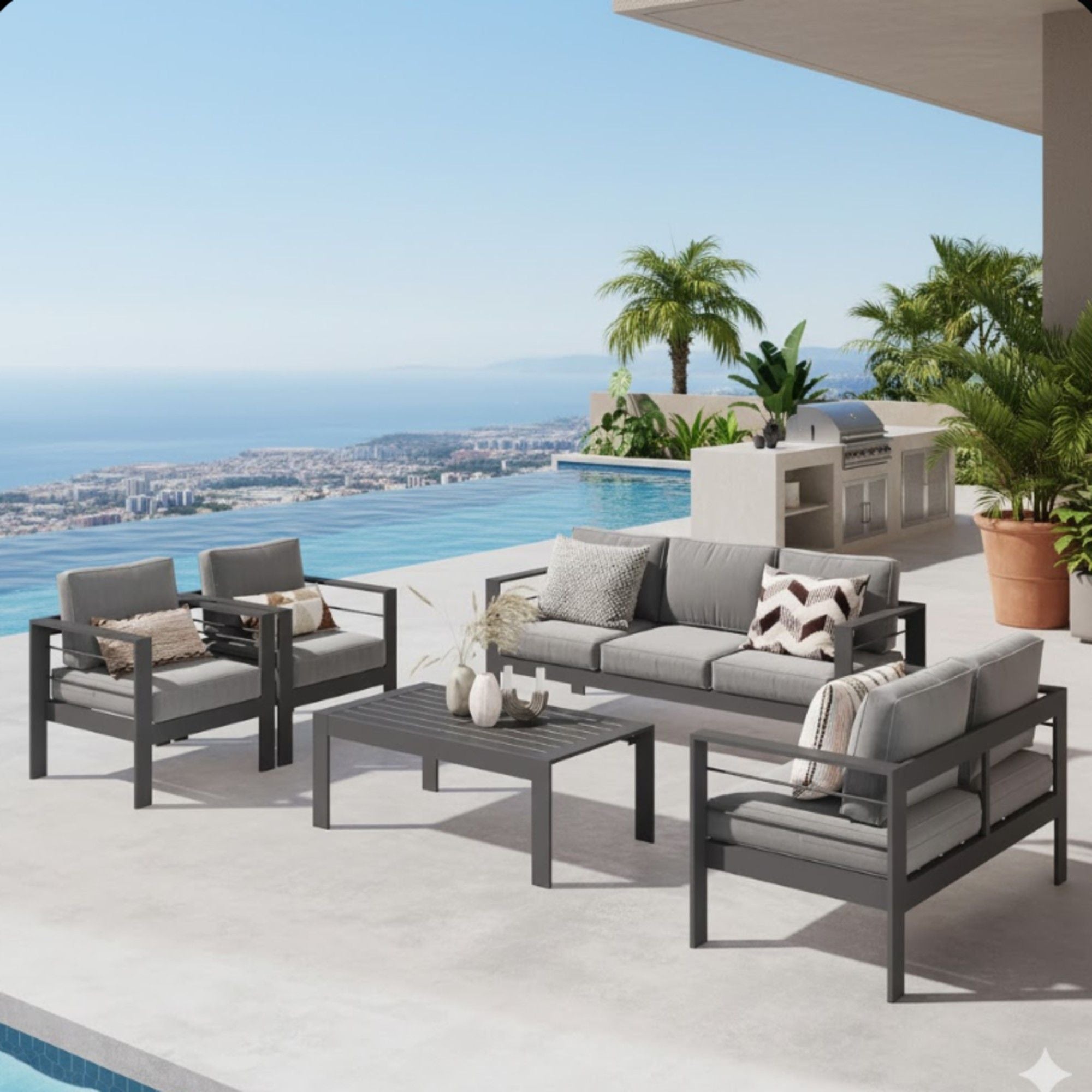 Outdoor Patio Set, All-Weather &amp; Thick Cushions