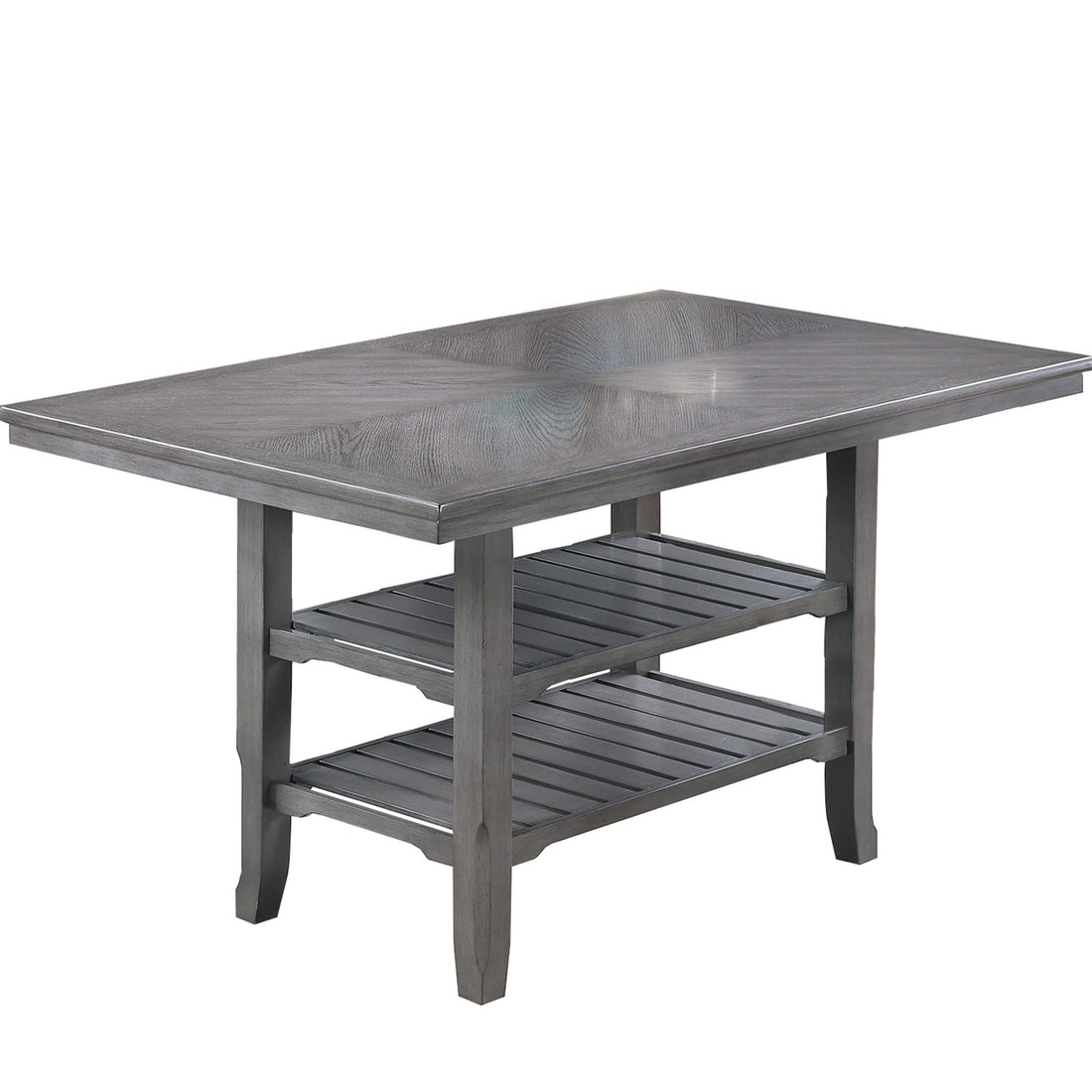 Dining Table 2 Shelves, Counter Height For Dining Room - Gray