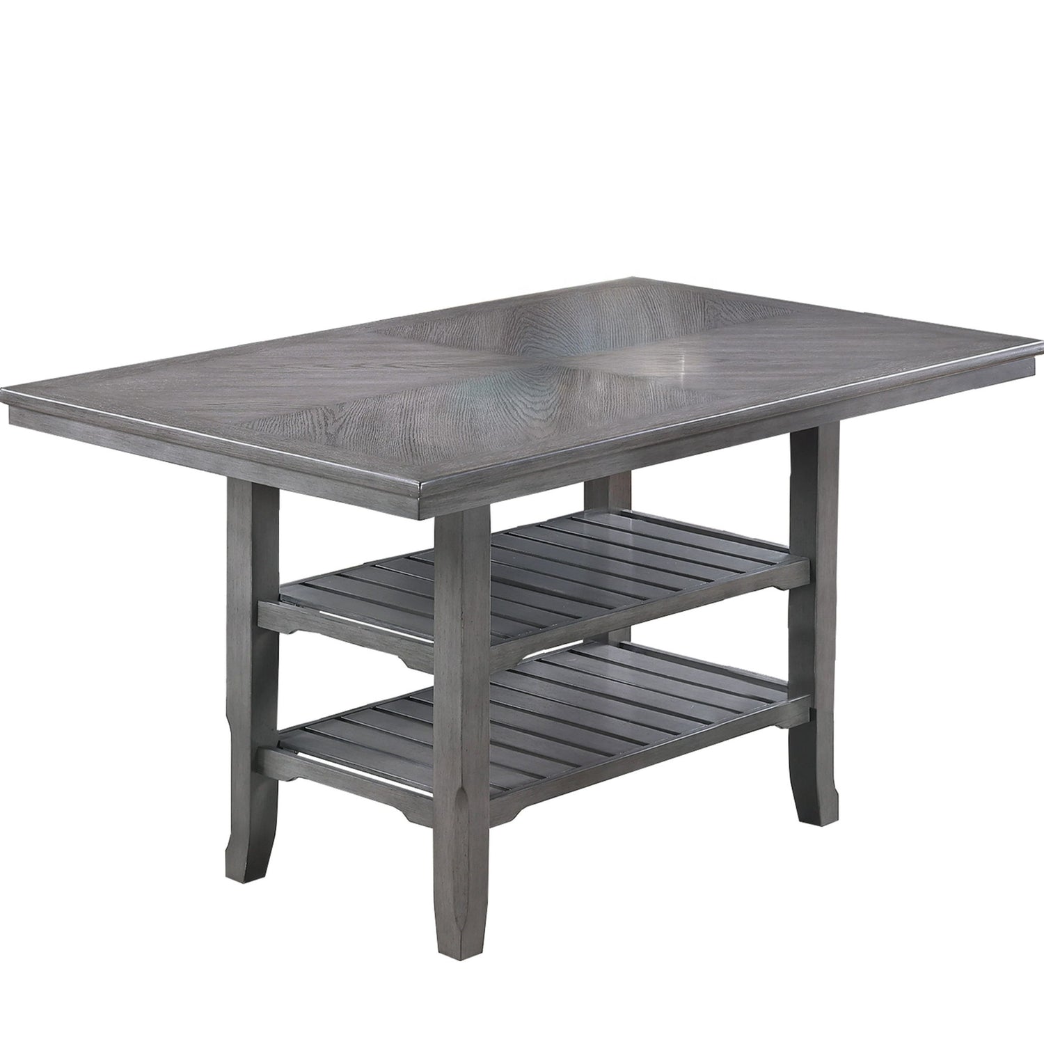 Dining Table 2 Shelves, Counter Height For Dining Room - Gray