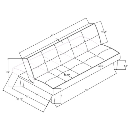 Cranston - Armless Sofa Bed With Contrast Piping - Black