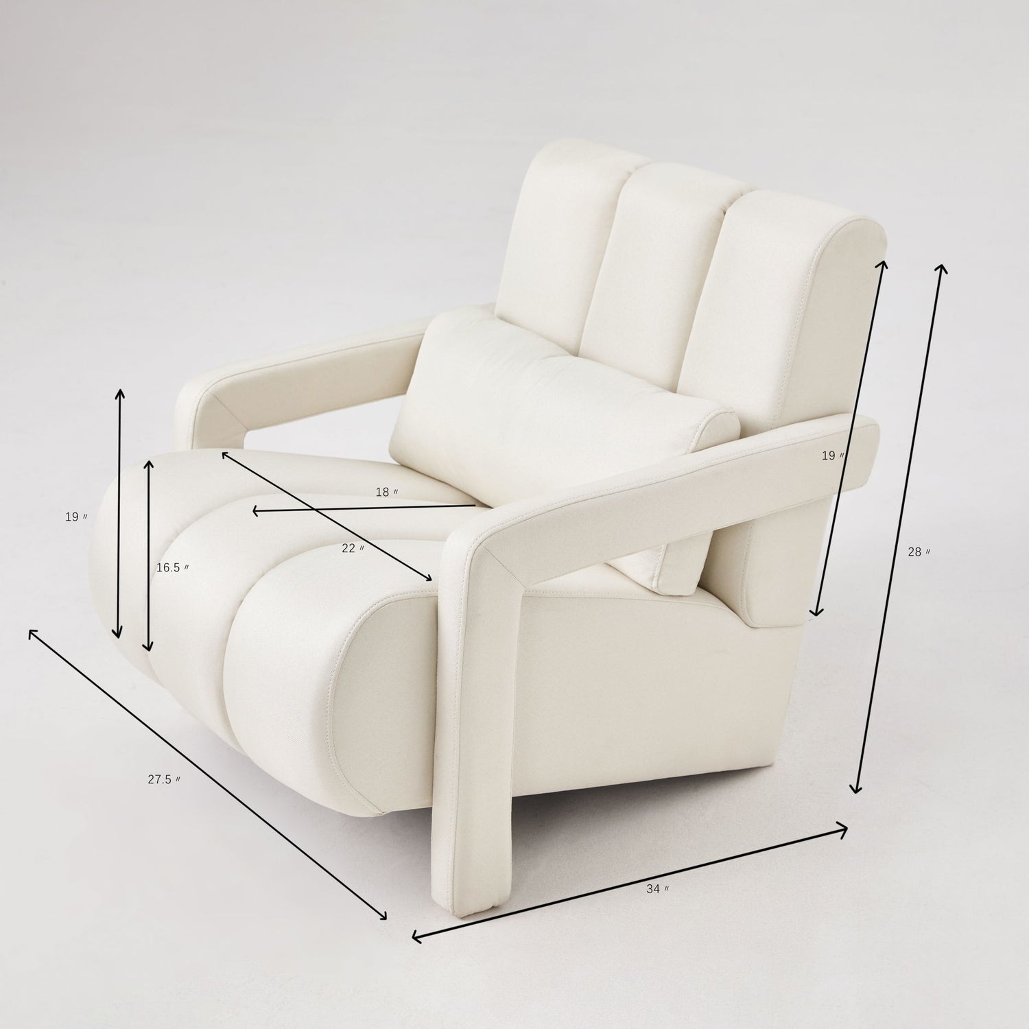 Modern Upholstered Accent Chair, Comfortable Fabric With A Pillow For Living Room