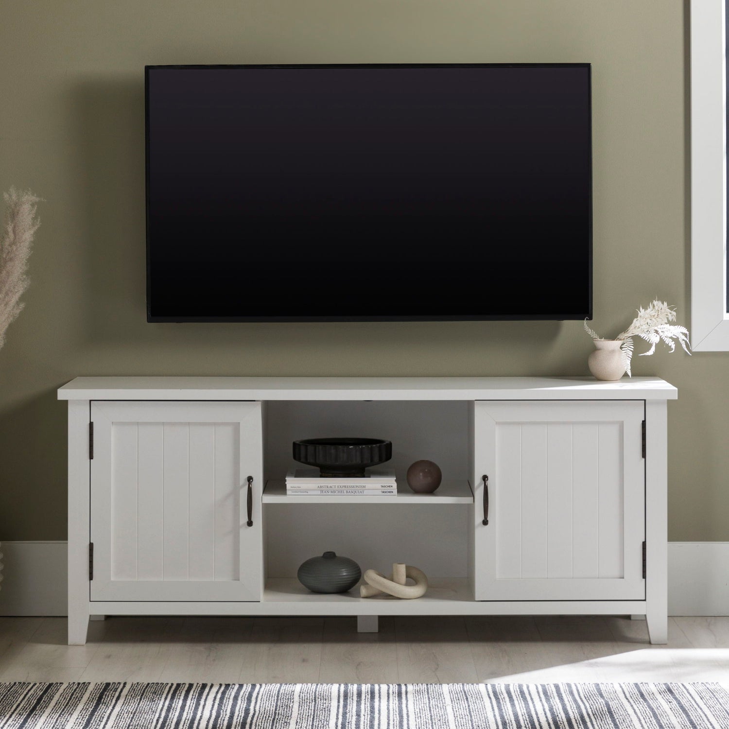 Classic Grooved Door TV Stand For Tvs Up To 65&quot;