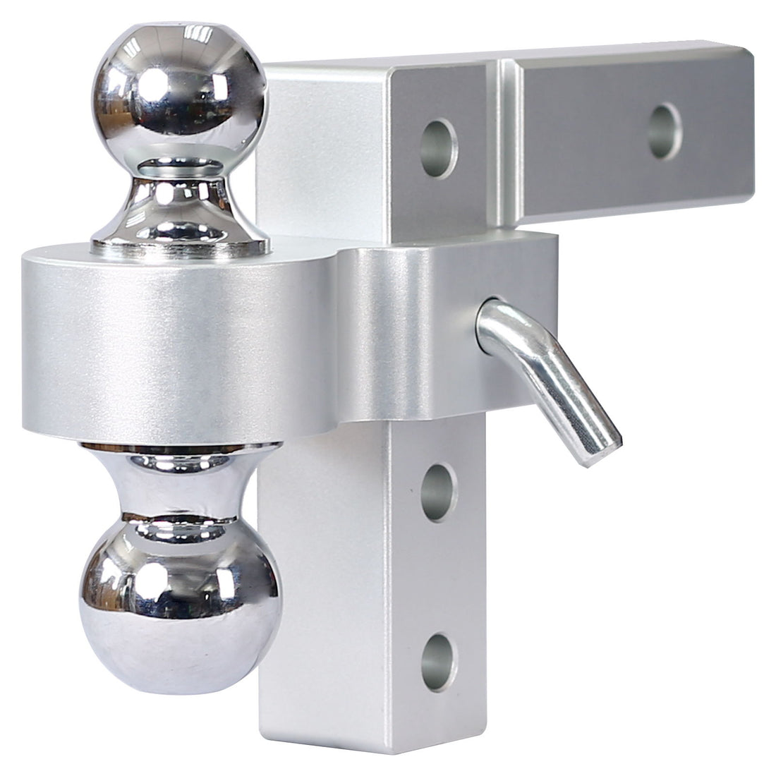 Alu - Adjustable Trailer Drop Hitch With 2&quot; Receiver, 6&quot; Adjustable - Silver