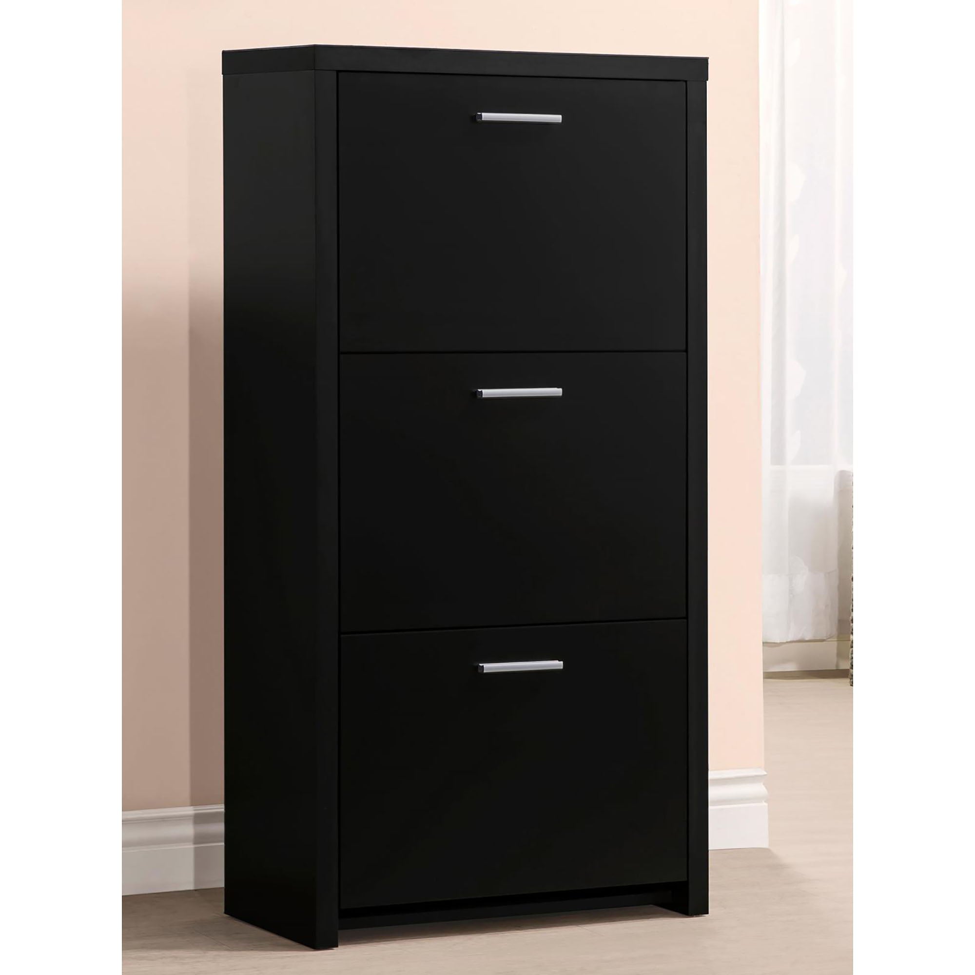 3 Drawer Shoe Rack - Black
