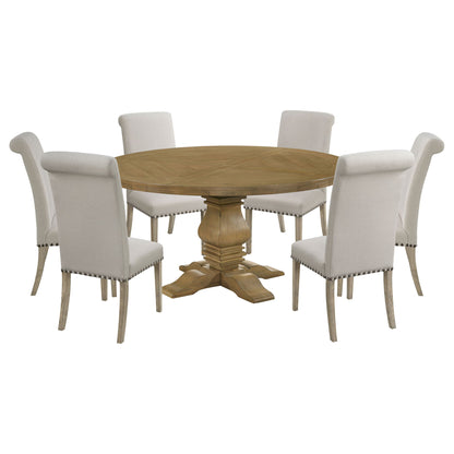 Round Dining Table Set With Upholstered Chairs