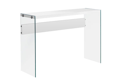 Accent Console Table For Entryway, Glossy Contemporary &amp; Modern - White