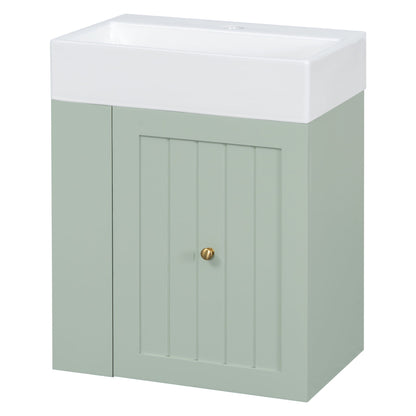 Modern Bathroom Vanity With Sink, Storage Cabinet, Drawer &amp; Side Shelf