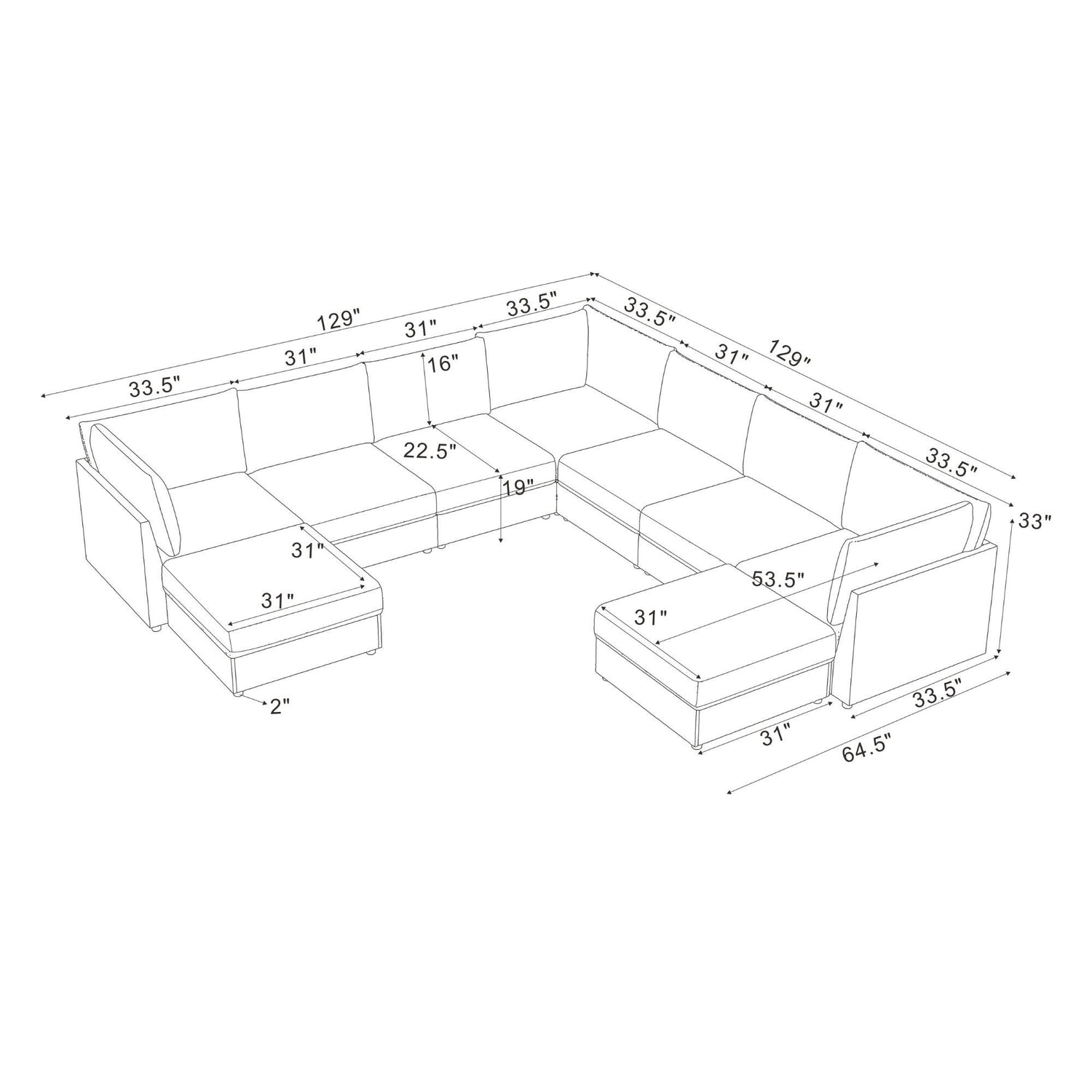 Modular Sectional With Custom Configuration