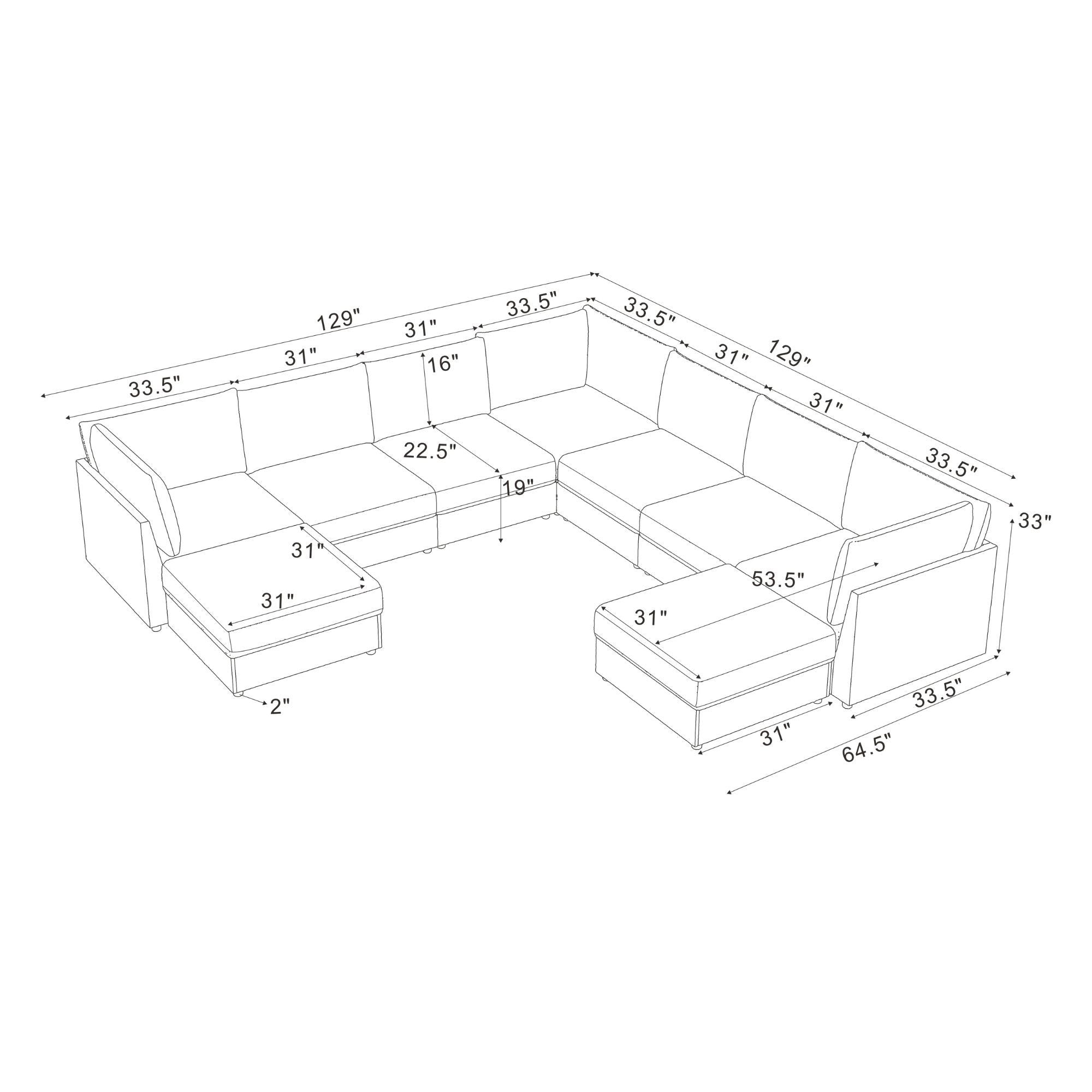 Modular Sectional With Custom Configuration