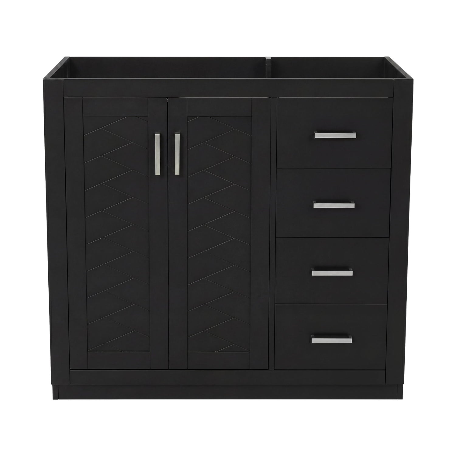 Retro Style Bathroom Vanity, 3 Drawers &amp; Soft Closing Doors