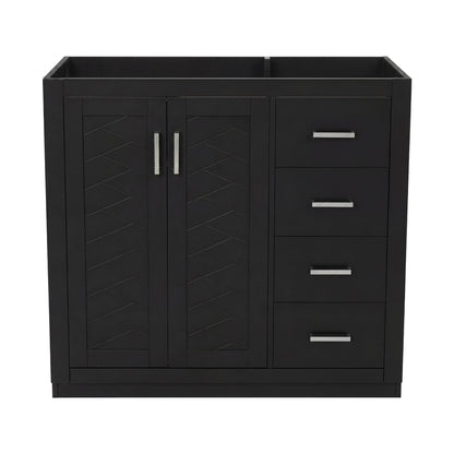 Retro Style Bathroom Vanity, 3 Drawers &amp; Soft Closing Doors