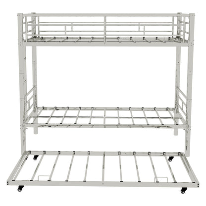 Bunk Bed For Kids, Convertible Frame With Ladders &amp; Guardrail
