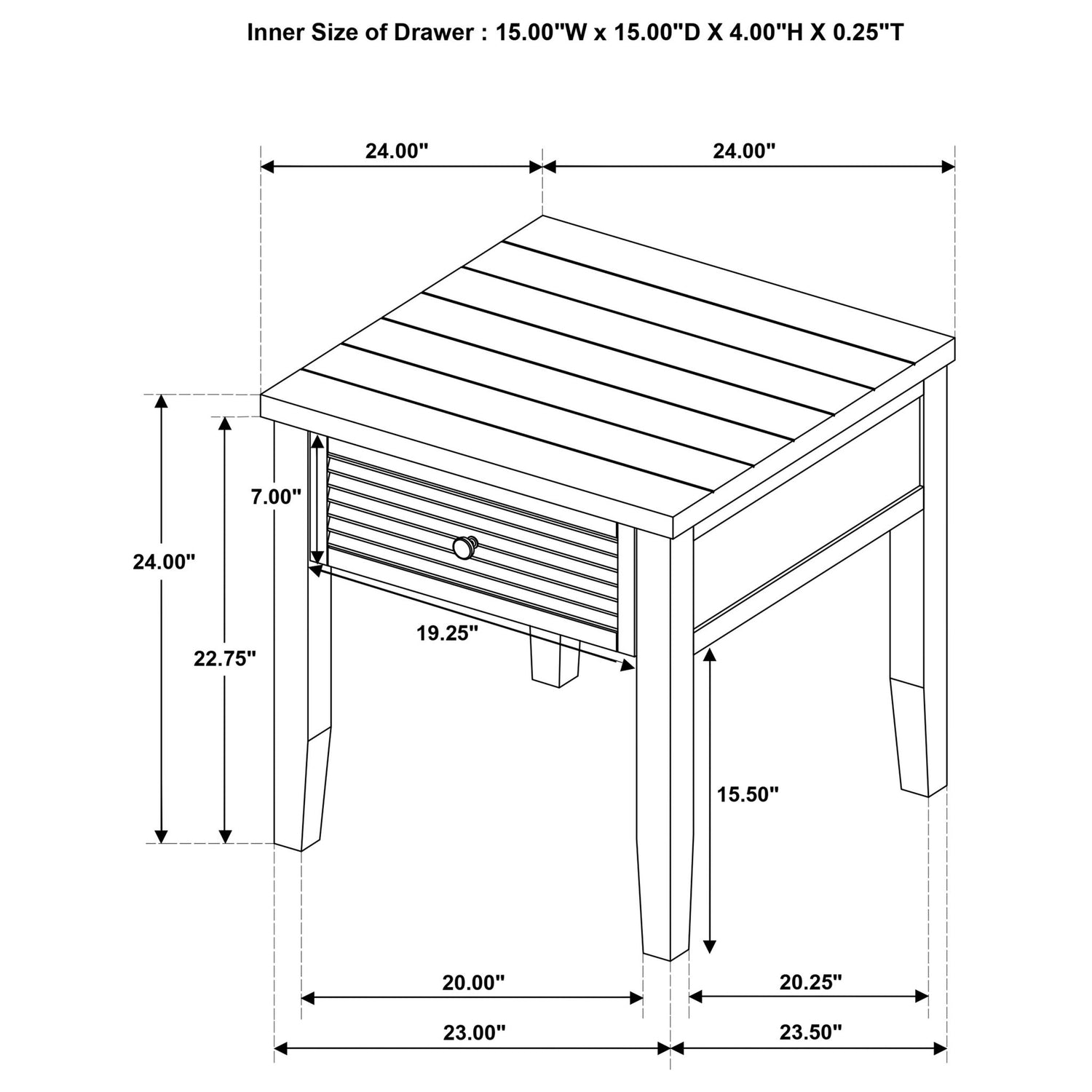 Sutter - 1 Drawer Square End Table - Dark Brown