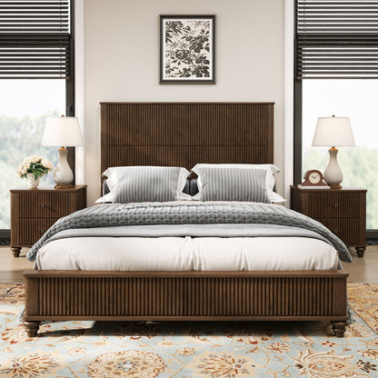 Platform Bed Frame &amp; Tall Headboard