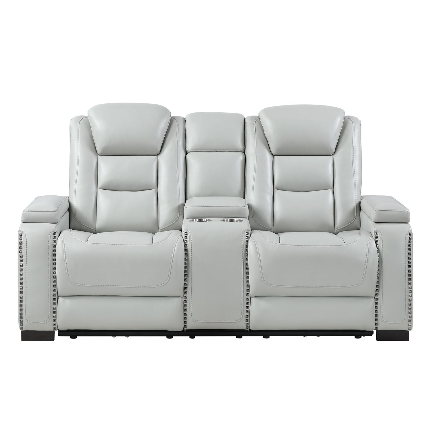 Reclining Power Set, USB, LED, Bookshelf Arms, And Drop Down Table