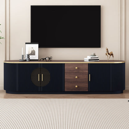 Modern Minimalist TV Stand For TVs Up To 80&quot; With 3 Drawers And 1 Shelf