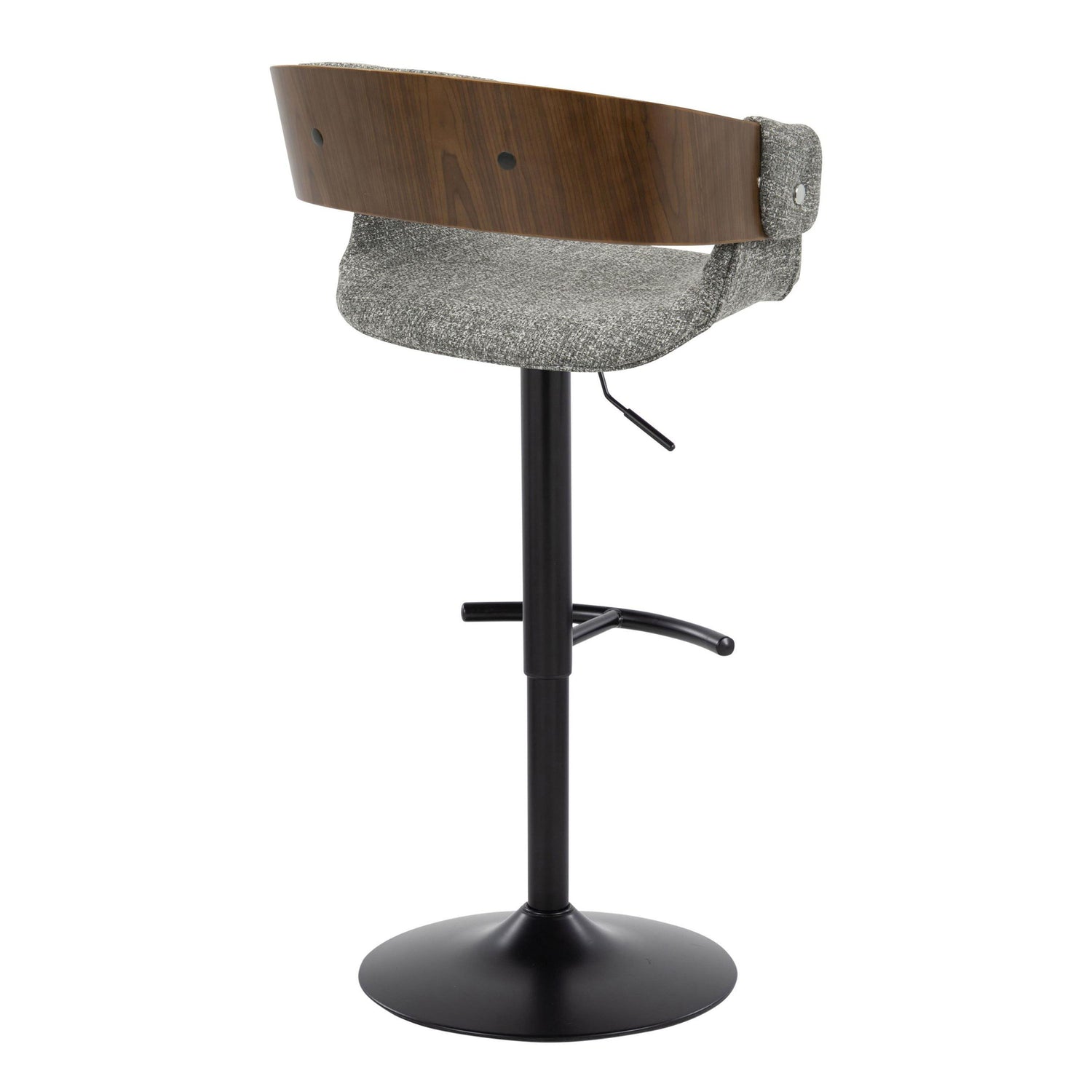 Elisa - Mid Century Modern Adjustable Barstool With Swivel &amp; Rounded T Footrest (Set of 2)