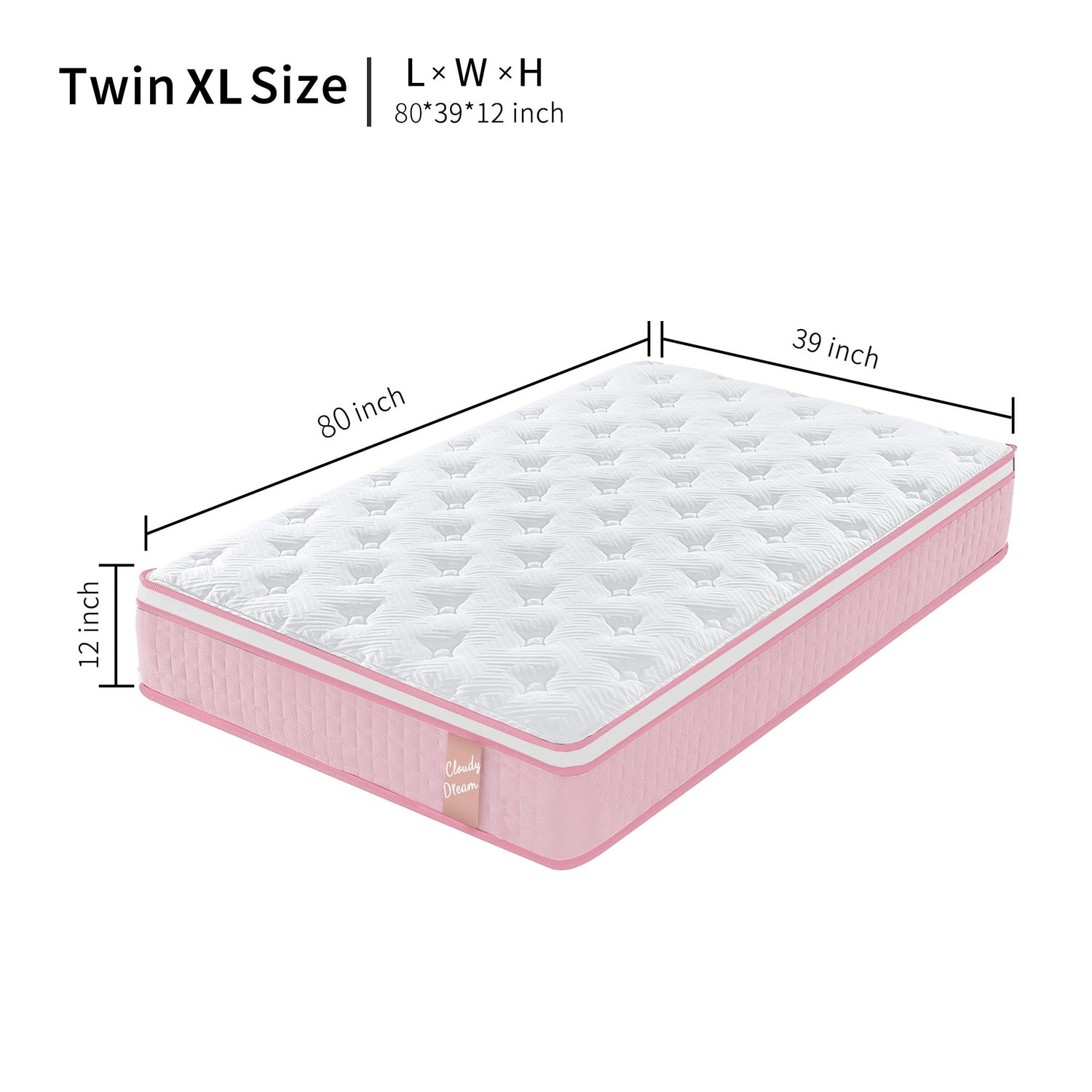 12&quot; Hybrid Mattress With Individual Pocket Spring, Comortable Memory Foam