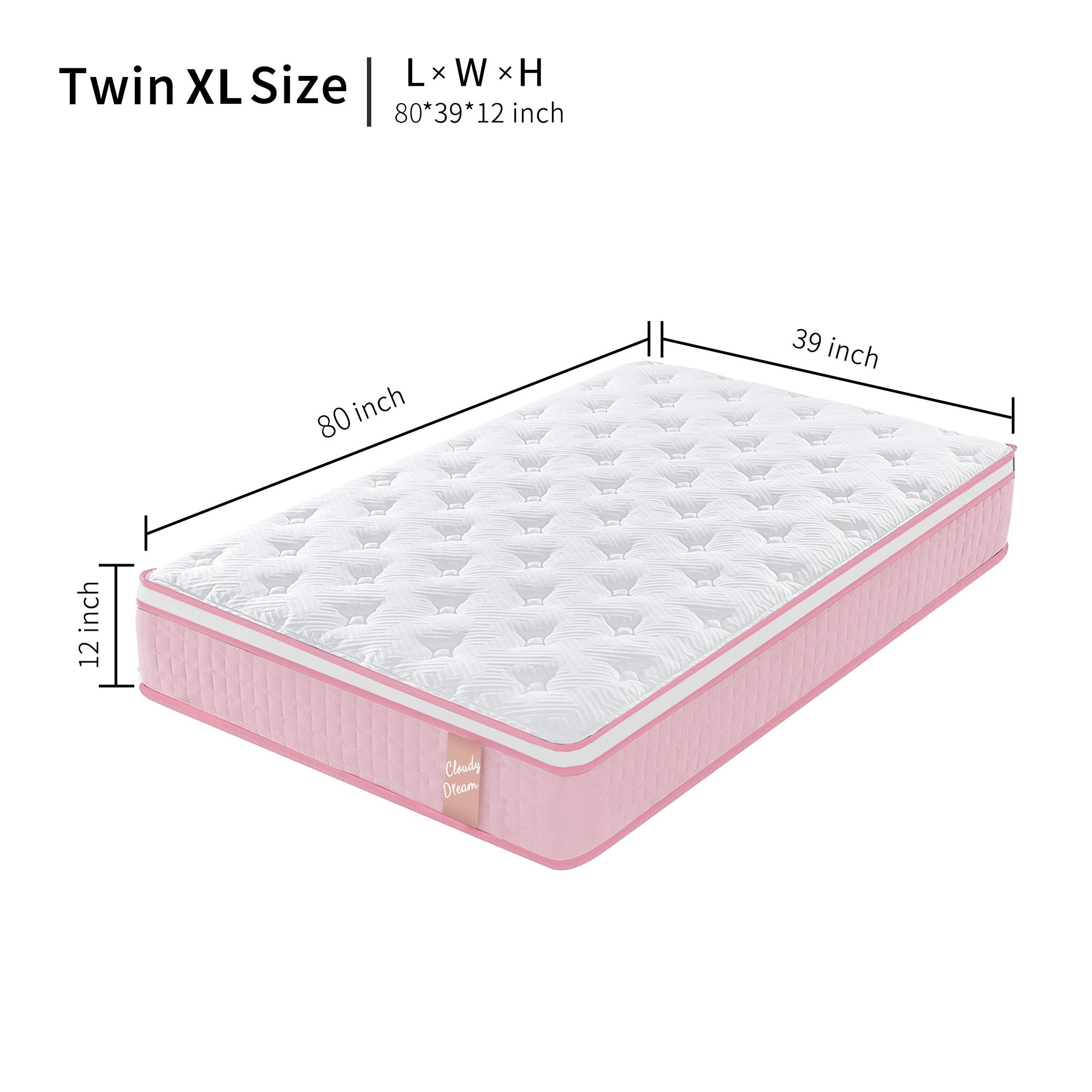 12&quot; Hybrid Mattress With Individual Pocket Spring, Comortable Memory Foam