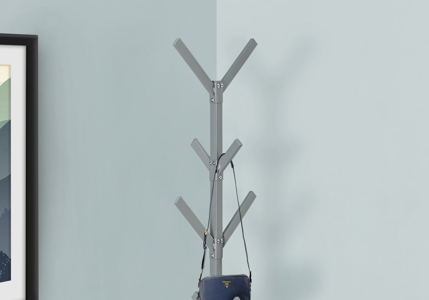 Coat Rack, Hall Tree, Free Standing, 8 Hooks, Entryway, Contemporary &amp; Modern