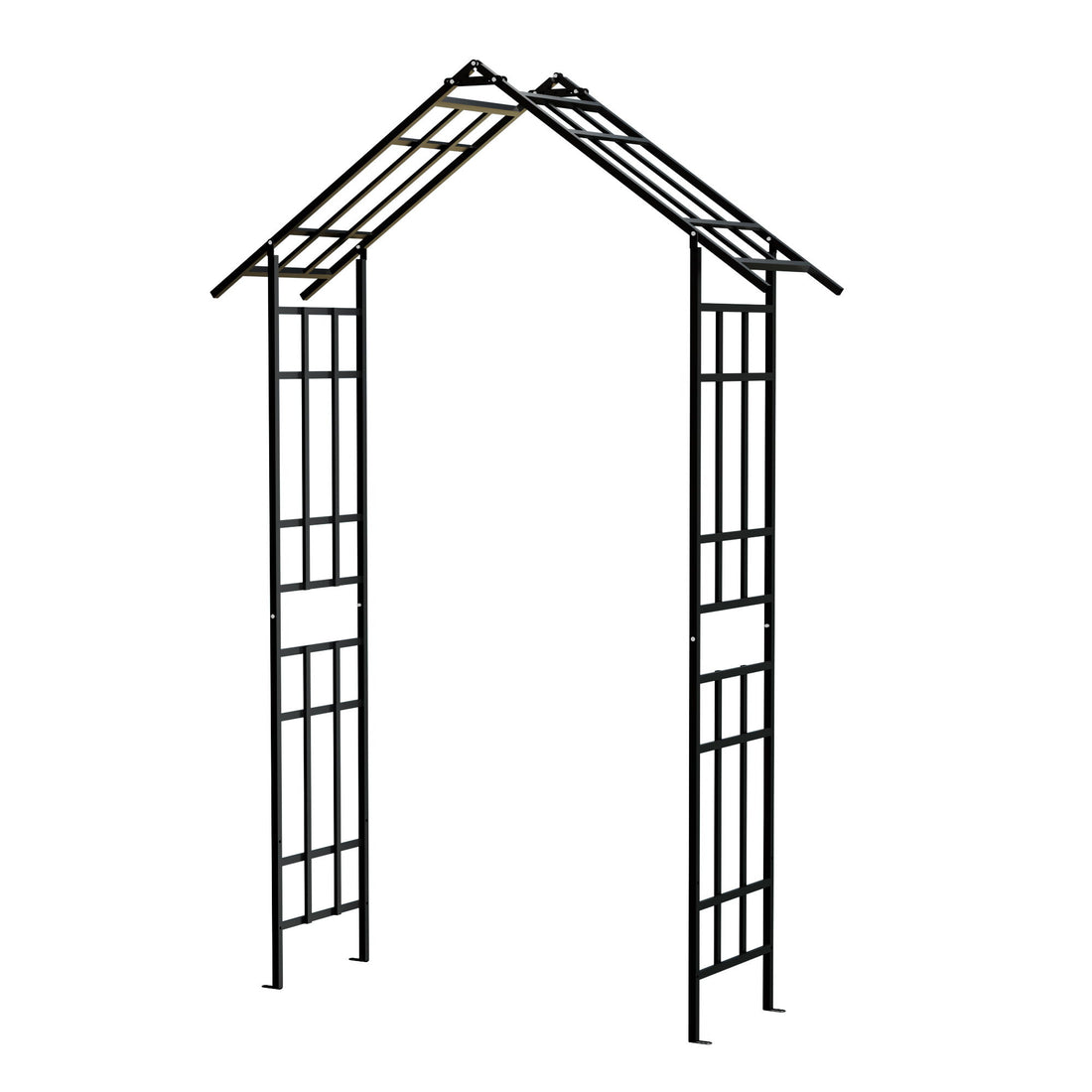 Garden Arch With Adjustable Width Climbing Plants Support - Black